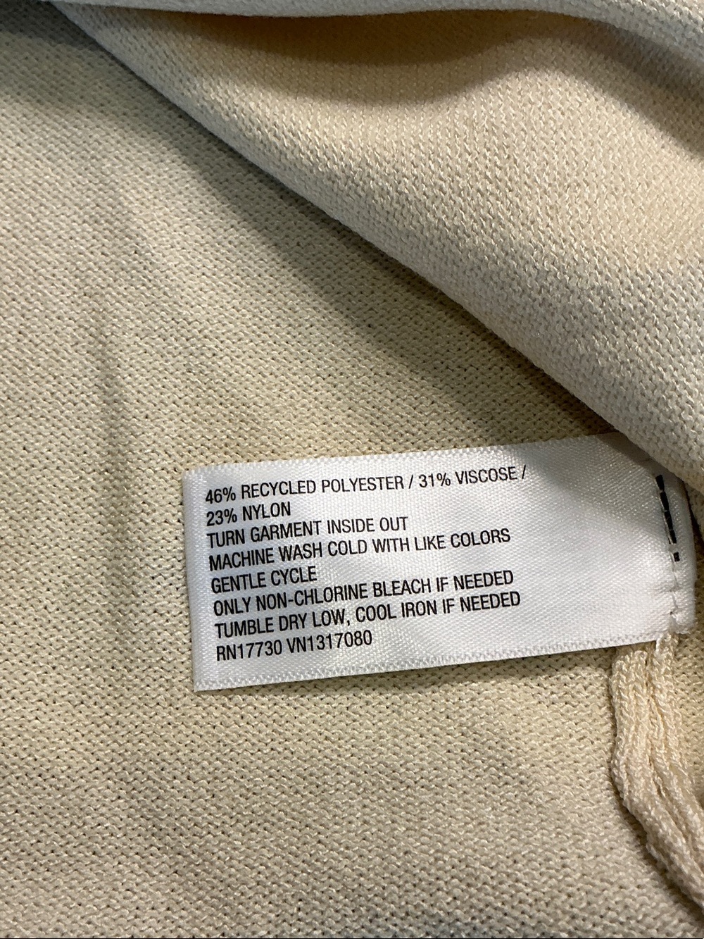Cream Ruffle Hem Button Cardigan Sweater - Picture 6 of 6
